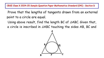 Prove that the lengths of tangents drawn from an external point to a circle are equal. Using above..