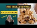 Gluten Free No Oil Tahini Chocolate Chip Cookies plus 3 Baking Hacks