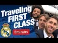 Real madrid players traveling first class emirates a380  vlog