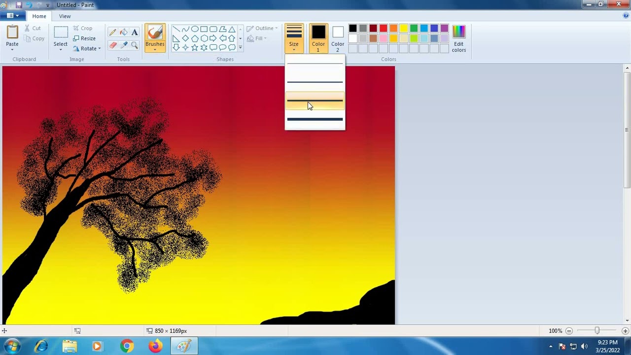 Twilight scenery  in MS Paint