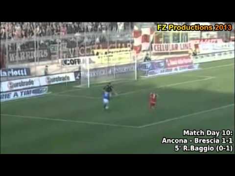 Serie A 2003-2004, day 10 Ancona - Brescia 1-1 (R.Baggio goal)