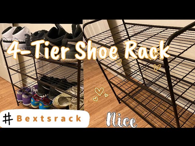 Real Living Black 4-Tier Wire Shoe Rack