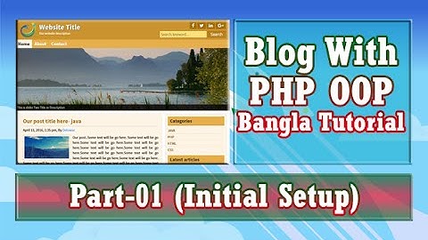 Blog With PHP OOP (Initial Setup) : Part-01