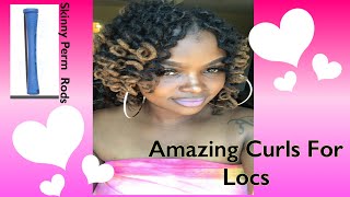 Perm Rod Curls on Locs / simple curls on Locs for beginners  #diycurls #curlylocs #locs