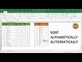 TECH-006 - Create a list that automatically sorts data (alphabetically) as you enter data in Excel