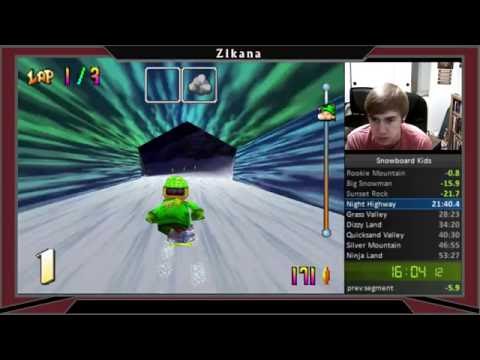 Snowboard Kids All Races NG+ Speedrun - 52:42 (World Record)