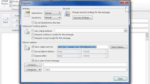 Outlook 2010 Have Replies to Your Messages Sent to a Different E-mail Account