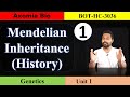 Mendelian inheritance | History || Unit 1 || Class 1 || Axomia Botany || BOTANY MAJOR GU 3rd sem