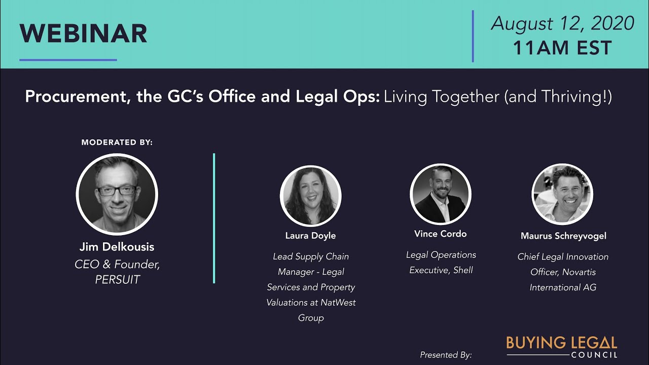 Procurement, the GC's Office and Legal Ops: Living Together (and Thriving!)