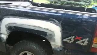 How to repair rusted wheel wells on a Chevy Silverado part 2