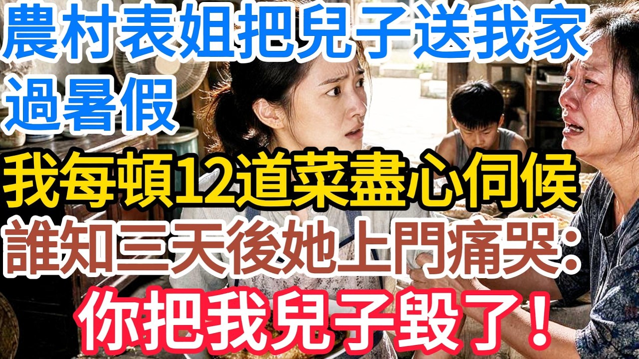 【情感故事】農村表姐把兒子送我家過暑假,我每頓12道菜盡心伺候。誰知三天後她上門痛哭:你把我兒子毀了!#讲故事 #故事 #幸福 #幸福人生 #深夜淺讀 #阿福故事會 縮圖
