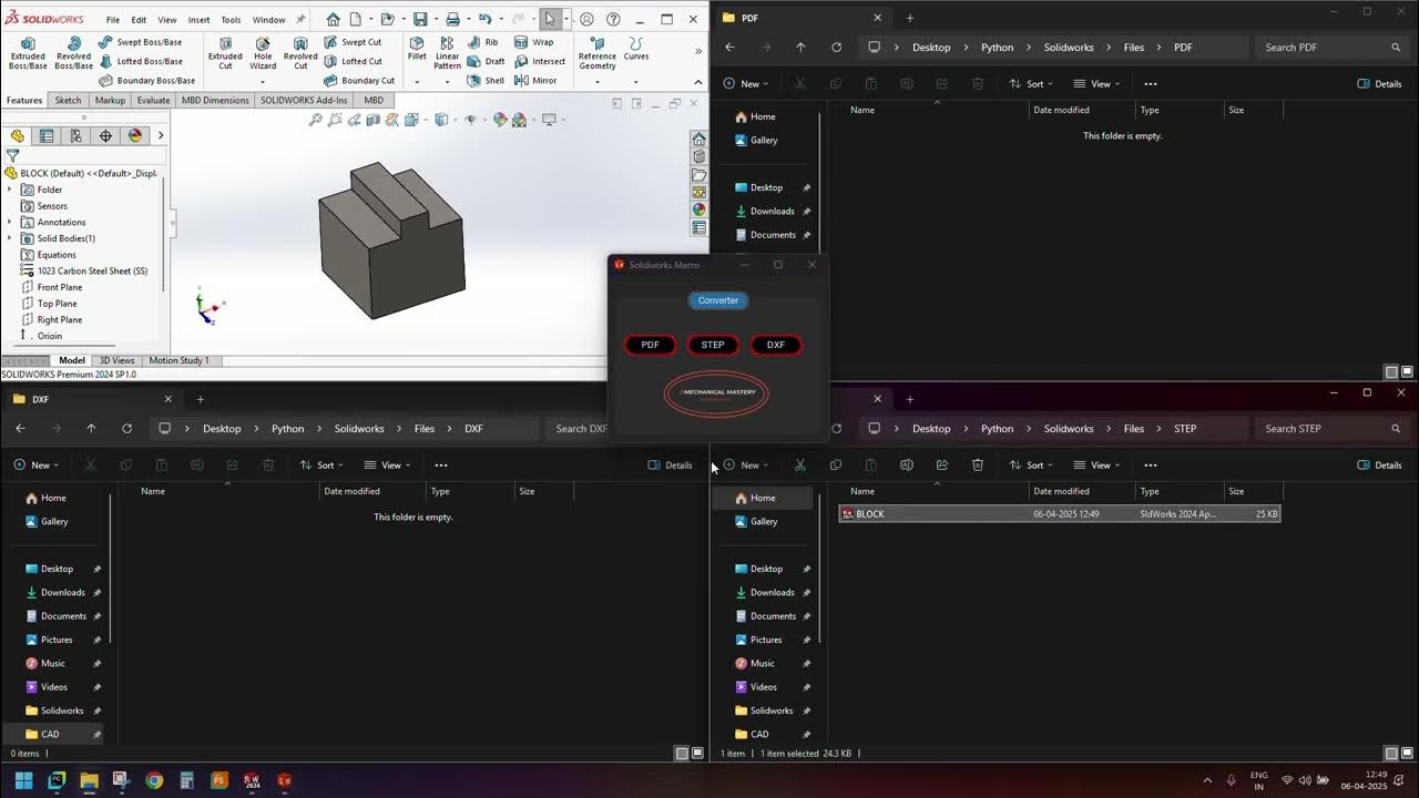 Python Macro for Solidworks | Auto Export PDF,DXF,STEP - YouTube
