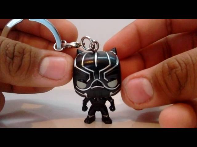 black panther keychain pop