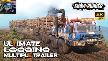 DAN 96400X - Ultimate Logging with Multiple Trailer | SnowRunner | Logitech G29 Gameplay #4k #games