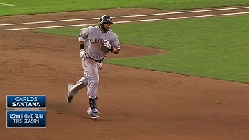 CLE@MIN: Santana belts a solo home run to right