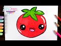 Cómo dibujar un TOMATE kawaii - How to draw a kawaii TOMATO