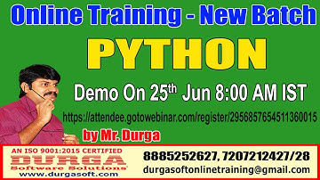 PYTHON Online Training By Mr. DURGA Sir on 25th June  @  8AM IST