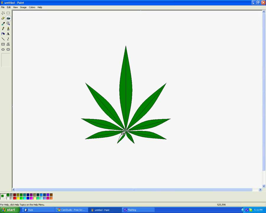 How to draw a Marijuana leaf in Microsoft Paint - YouTube