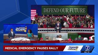 Vice President JD Vance goes into the crowd to check on woman who had a medical emergency at Nebr...