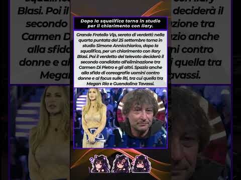 Video Grande Fratello Vip, anticipazioni 25 settembre: Annicchiarico torna in studio dopo la squalifica