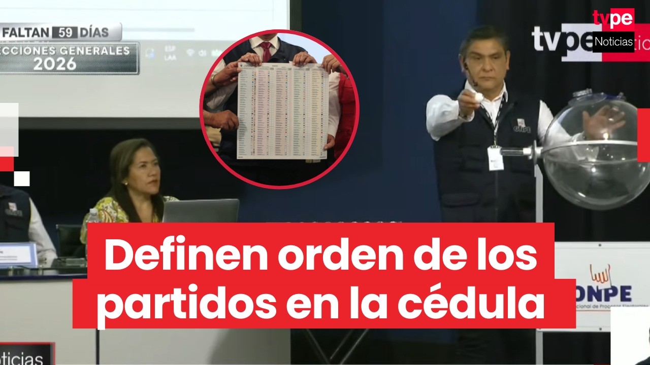 Elecciones Generales 2026: ONPE sorteó ubicación de partidos en la cédula de votación