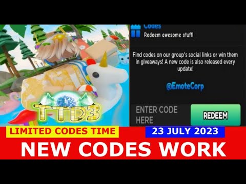 TTD3 UPDATE CODES [POKI, +22] FREE TOKEN IN CODES! TTD 3 ROBLOX