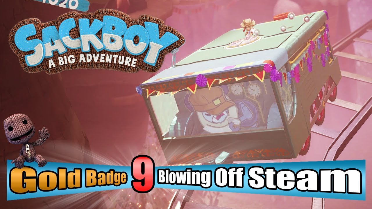 Sackboy: A Big Adventure - Blowing Off Steam - Level 9 Golden Badge 100% Complete Walkthrough Part 9