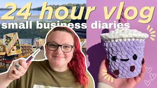 day in my life as a small business owner | small business diaries: 24 hour vlog 🧶🧋📚