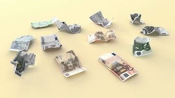 3D Model of Crumpled Euro Money Review