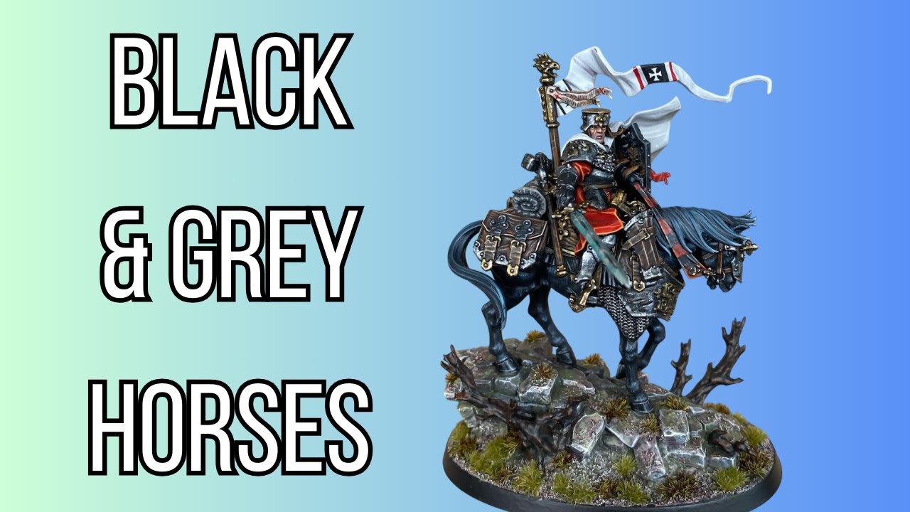 Как нарисовать черных и серых лошадей