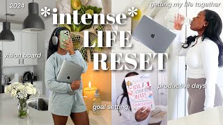 *intense* LIFE RESET 2024 | productive days, vision board, cleaning, goal setting &amp; new year reset