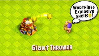 Giant Thrower attack Every Defense (Clash of Clans)