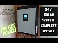 24V 2000 Watt Solar System Complete Install | Hybrid Solar Inverter/Charger  | Off Grid Cabin