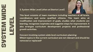 LEVELS OF CURRICULUM PLANNING TOPIC