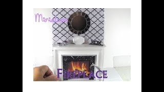 DIY Dollhouse Furniture Glam Fireplace from a Dollar Tree Picture Frame