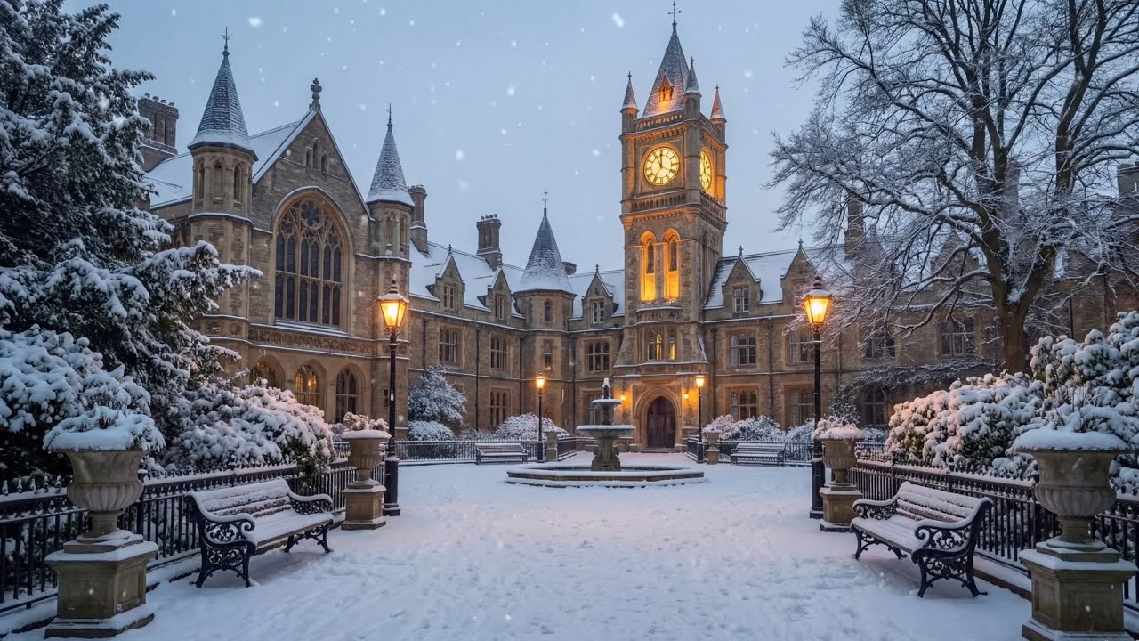 Snowy Night in Victorian London Ambience | Melancholy & Calm Piano Playlist | Dark Academia Winter