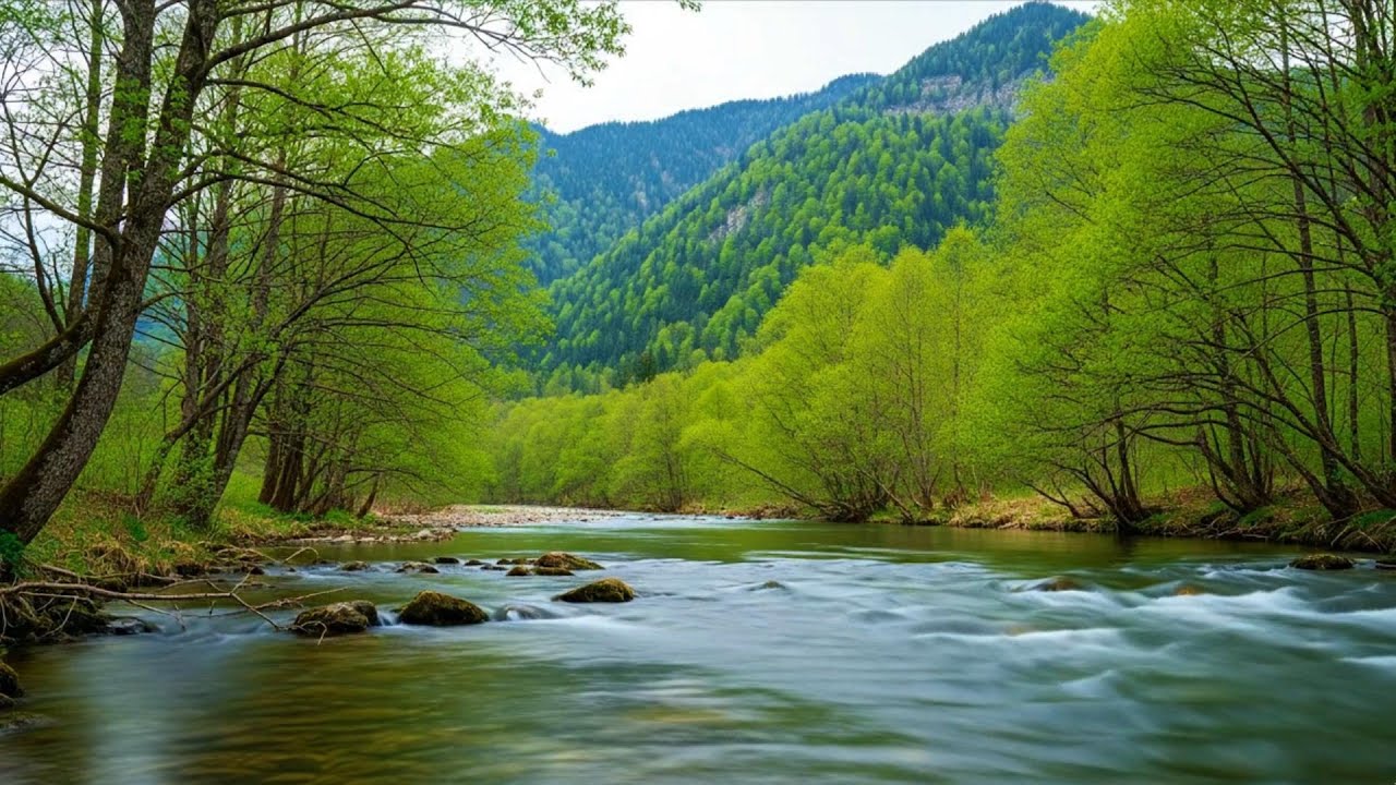 Calm River Flow with Birds Chirping | Peaceful Nature Sounds for Relaxation