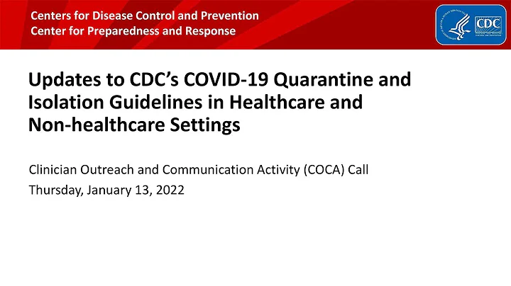 Updated CDC COVID-19 Quarantine and Isolation Guidelines in Healthcare and Non-healthcare Settings - DayDayNews