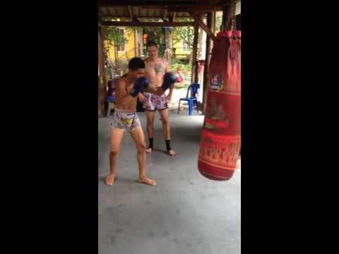 Muay thai kick at 13 Coins Gym