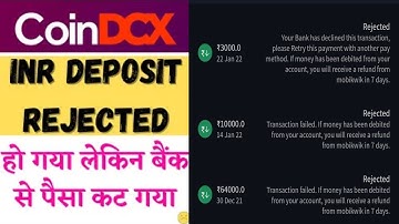 coindcx deposit rejected problem !! coindcx fund deposit pending !! coindcx UPI deposit solution