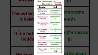 “26 January Special 🇮🇳 | Easy English Sentences #spokenenglish #easyenglisheveryday #englishspeaking