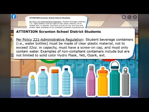 Only clear water bottles will be allowed for this upcoming school