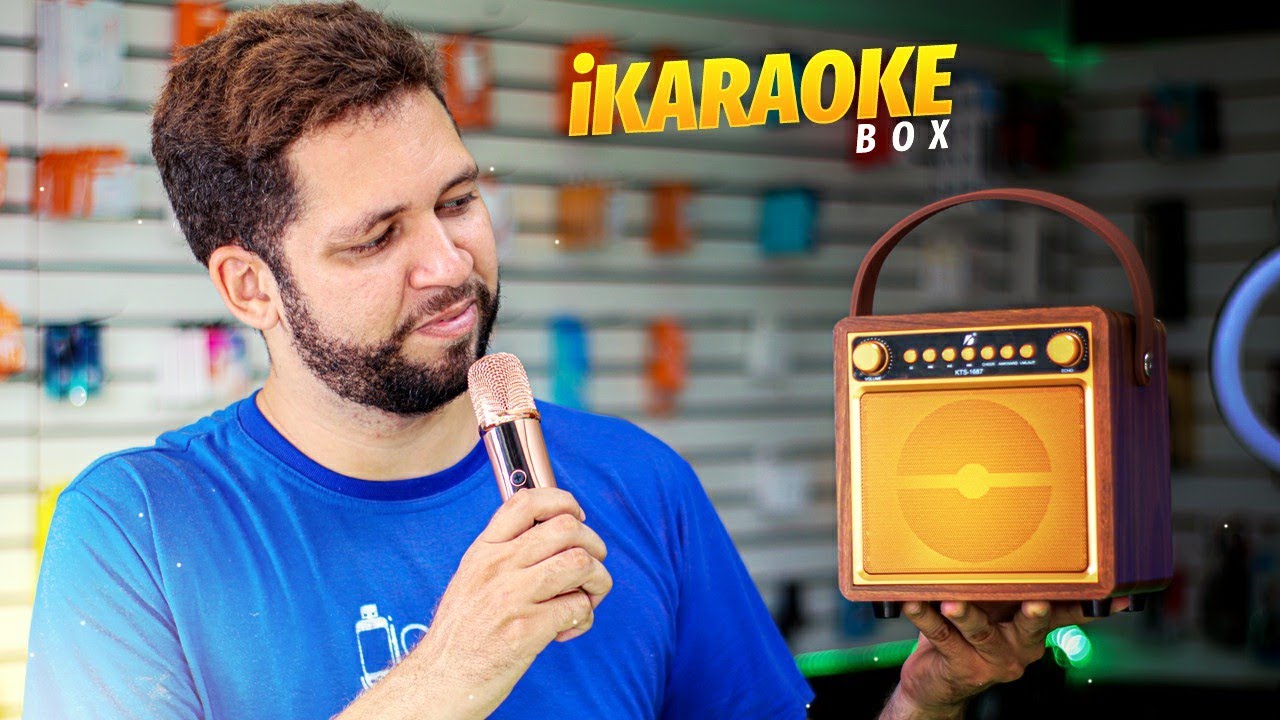 Karaoke Party Box Vermelho +2 Microfones +de 1000 Músicas Com