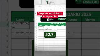 Crea el calendario anual en solo 30 segundos. 😏✅#excel #exceltips #formacionacademicaexcel