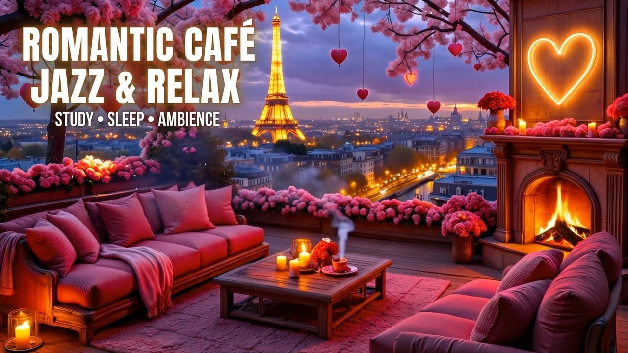 Romantic Café Jazz 🔥 Warm Cozy Piano Ambience 🔥 Relax, Study & Sleep
