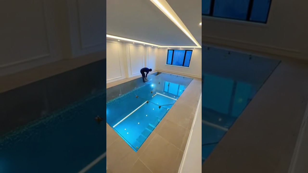 You Won’t Believe This Indoor Glass Floor Swimming Pool 😱✨ 