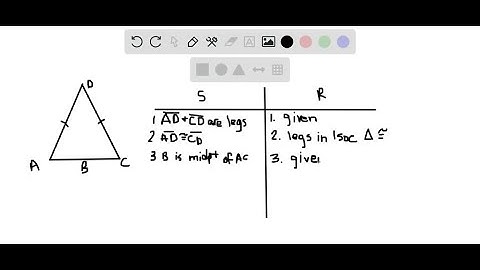 Que: ?ABC is an isosceles triangle in which AB = AC. Side BA is produced to D such that AD = AB. Sh…
