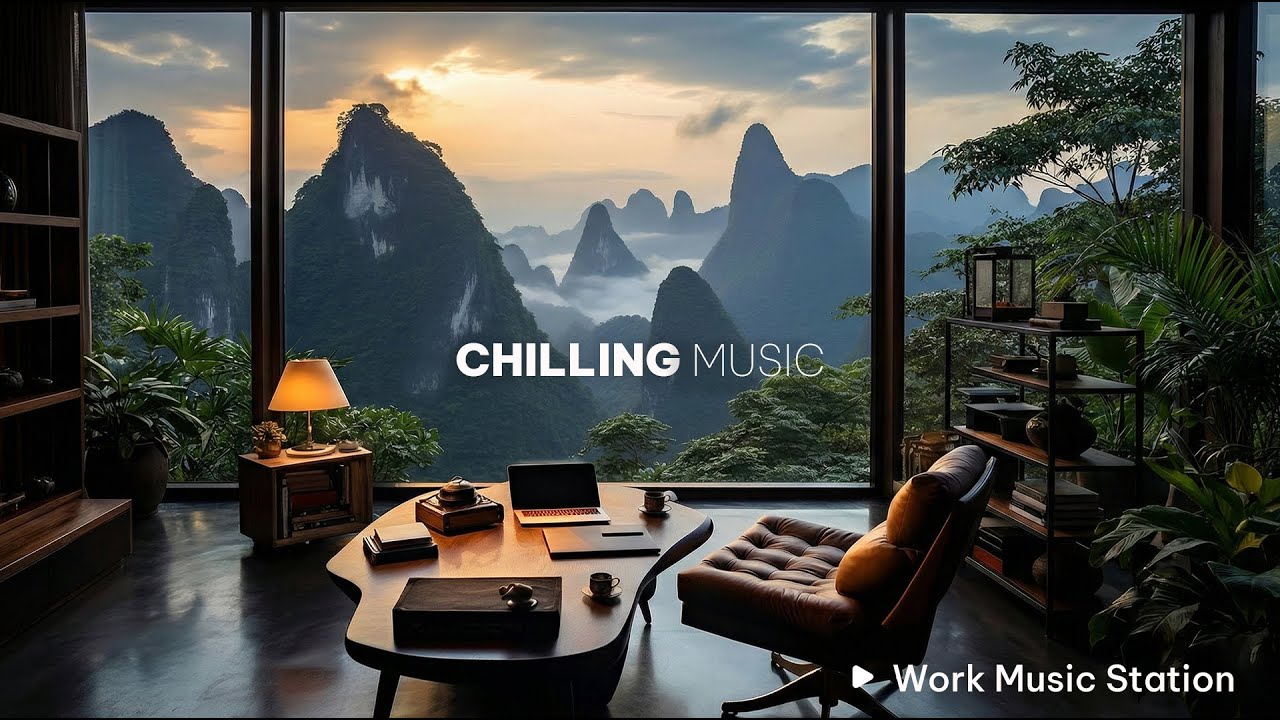 Misty Lake Work Music | Deep Focus Productivity | Ambient Study Music Cabin View