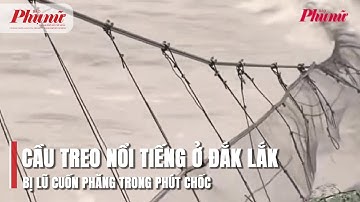 Cầu treo nổi tiếng ở Đắk Lắk bị lũ cuốn phăng trong phút chốc | BaoPhuNuTPHCM
