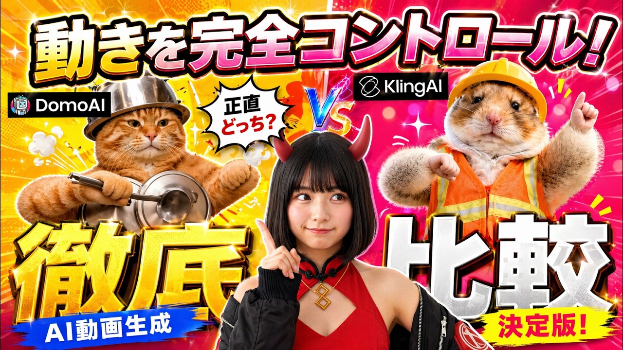 AIで動き自由自在｜Kling 3.0 vs DomoAI  モーション比較 のサムネイル
